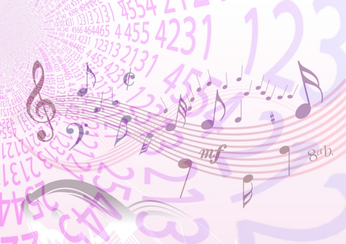 design associating music notes and numbers, in a web page related to music research, music technology and the YMusic search engine