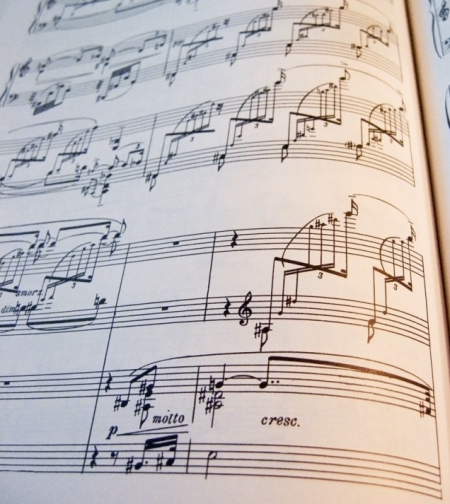 image presenting a sheet music, in a web page related to music research, music technology and the YMusic search engine