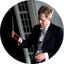 image representing a music conductor, in a web page related to music research, music technology and the YMusic search engine